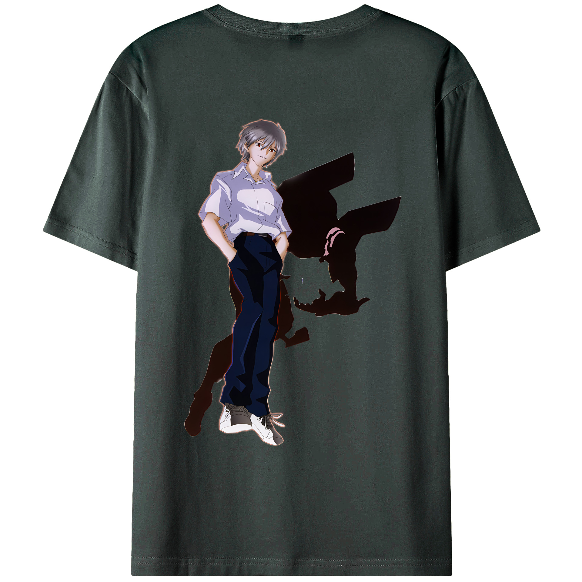 （画像用） EVA 新世紀エヴァンゲリオン 綿100％ メンズ半袖Tシャツ（バックプリント） 通気性
